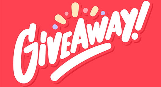 Giveaway on red background